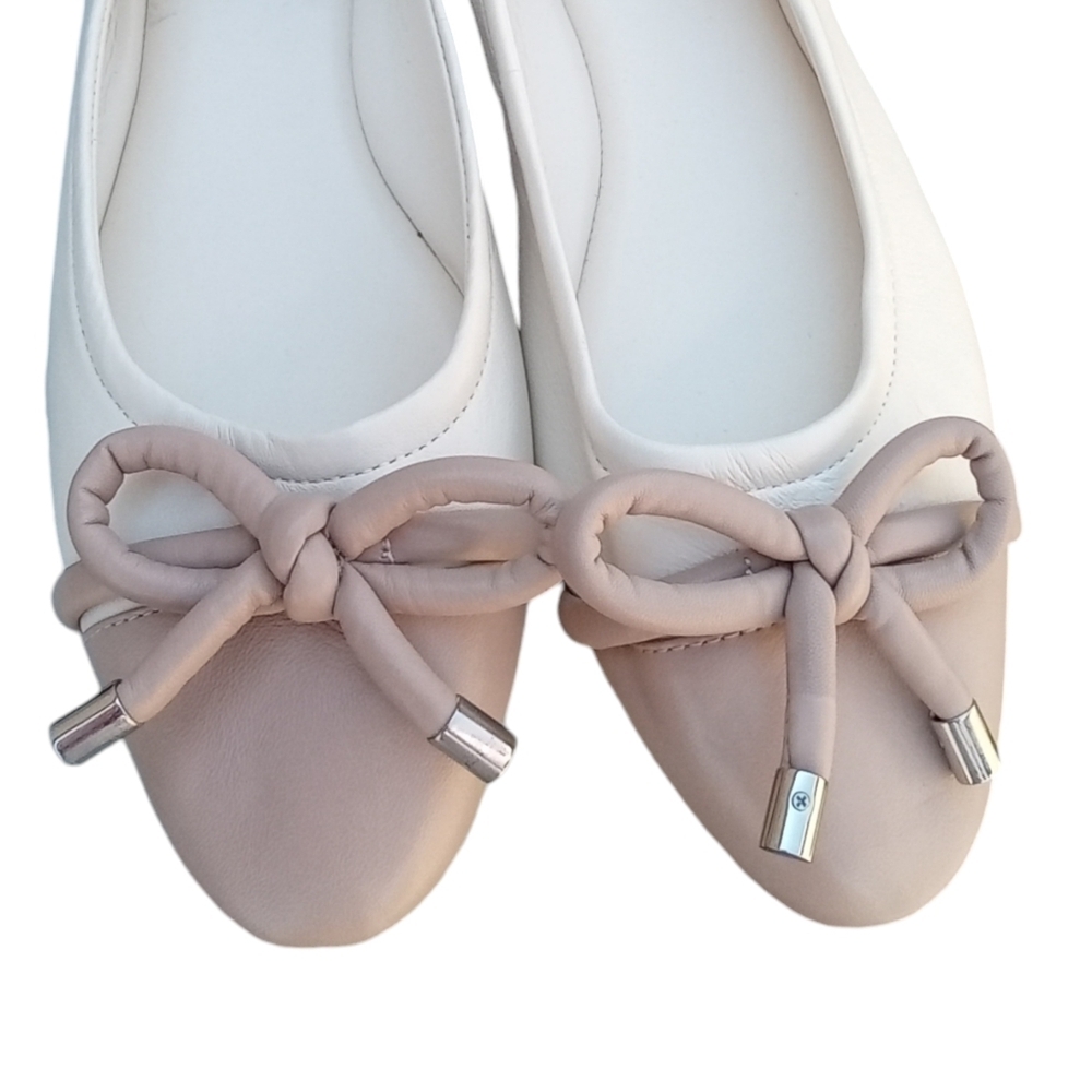Vince Camuto Maysa Leather Bow Ballet Flats Women Size 8 - Picture 3 of 16